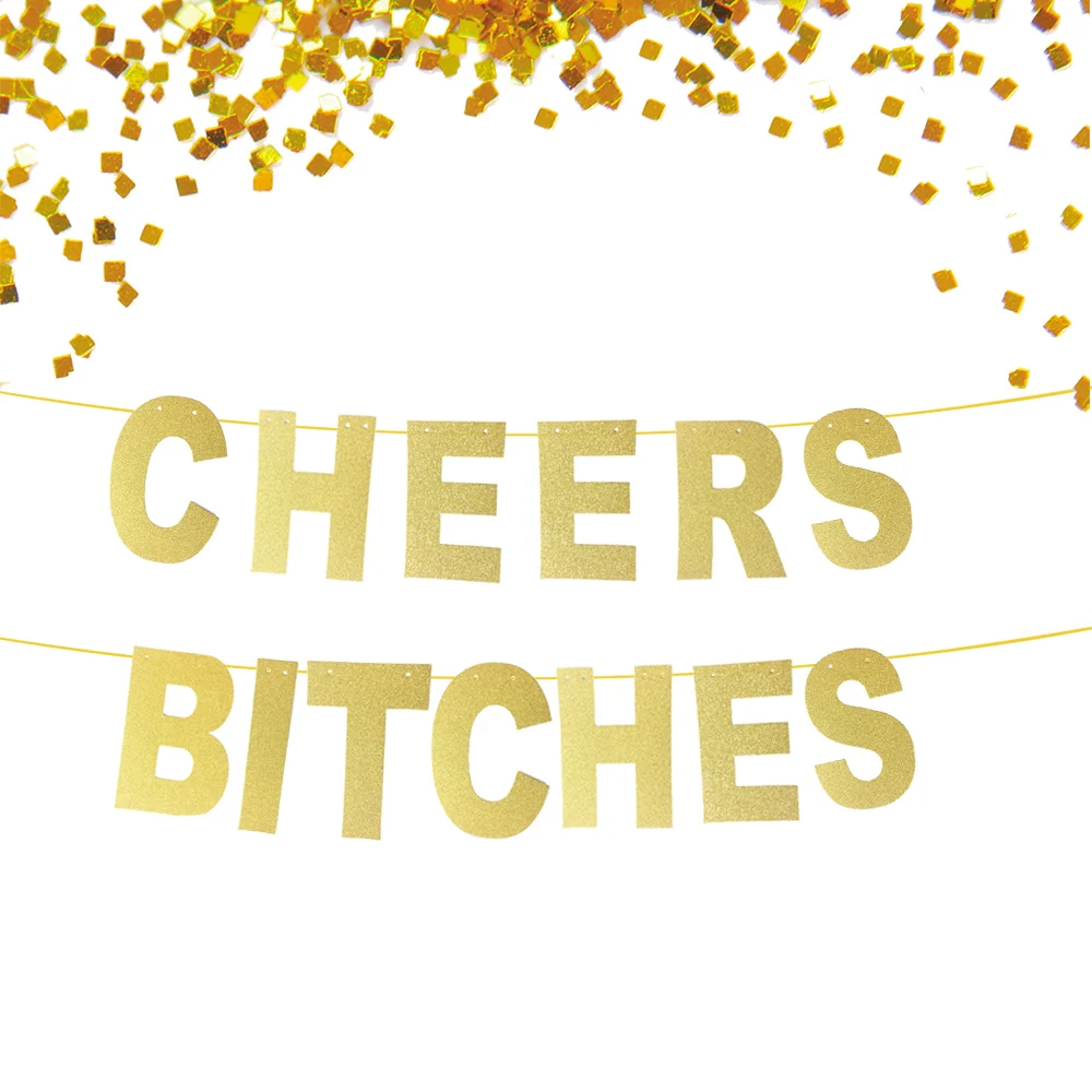 Украшение на стену с надписью CHEERS BITCHES классическое золото украшение для