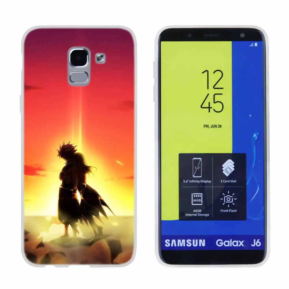 as the picture 07 Мягкий чехол из ТПУ для samsung Galaxy J6 J8 J3 J5 J7 J4 Plus EU Prime Pro Ace j610 Аниме Манга Сказочный хвост - Цвет: as the picture 07