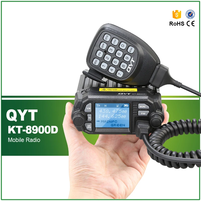 

25W Vehicle Mounted Two Way Radio Upgrade KT-8900 Color Screen Mini Mobile Radio QYT KT-8900D with Program Cable+Software