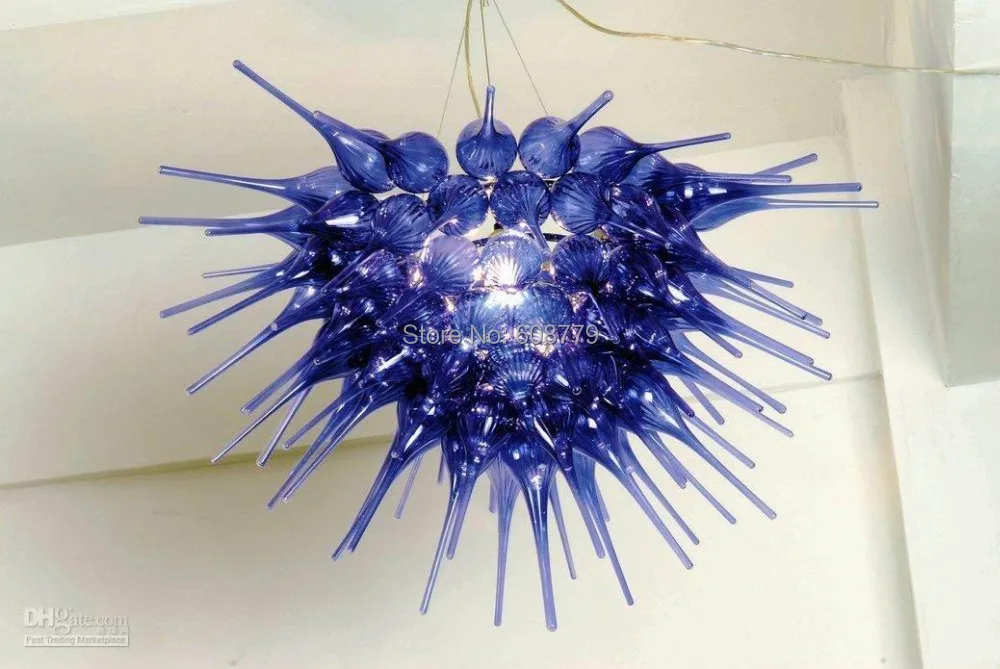 

Free Shipping Pure Blue High Ceiling Chandelier Pendant