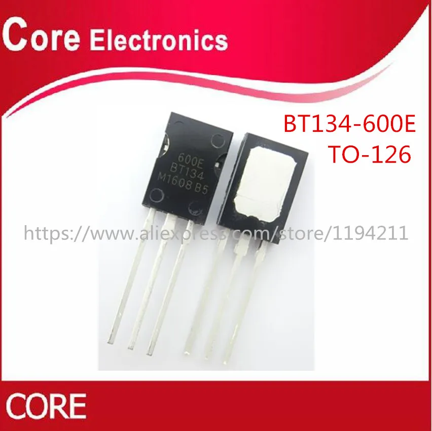 100PCS BT134 600E Тиристор TRIAC 600V 4A TO 126|Интегральные схемы| |