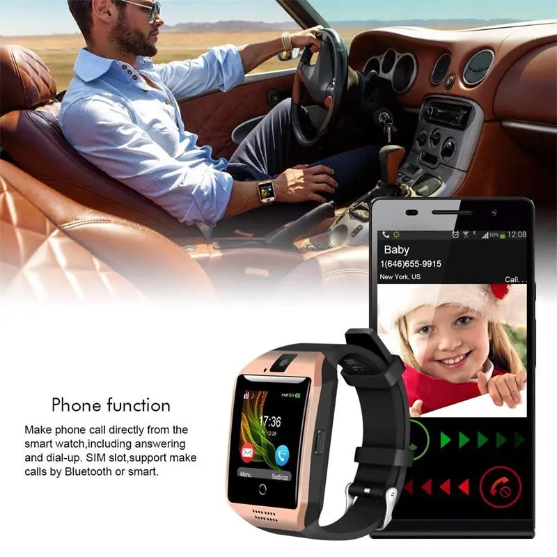 MOCRUX Bluetooth Смарт часы Q18 с камерой Facebook Whatsapp Twitter Синхронизация SMS Smartwatch поддержка SIM TF карты для IOS Android
