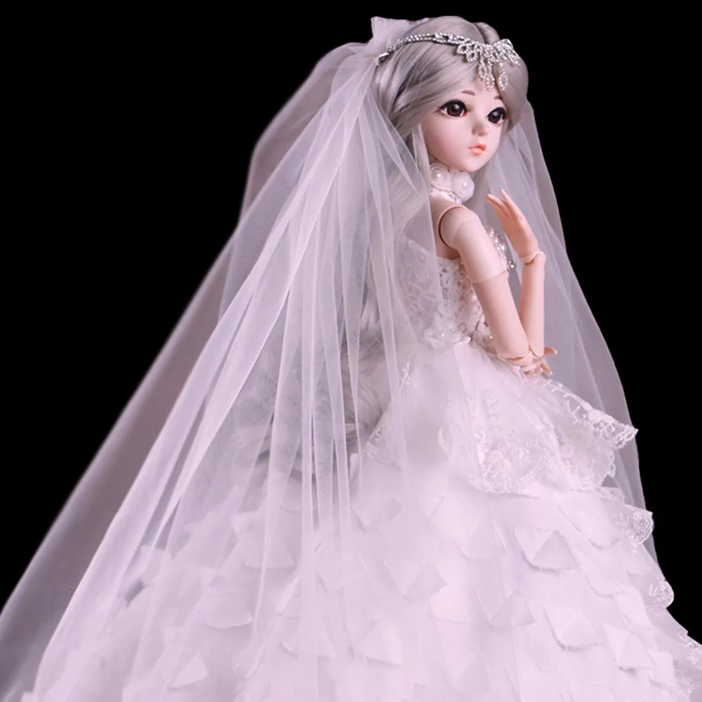 BJD 1/3 кукла для девочки с коричневыми глазами белая свадебное платье ручная