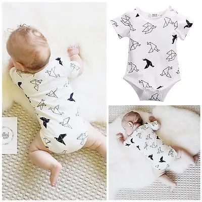 Hot Newborn Baby Girls Boys Origamibirds Rompers 1PCS Jumpsuit Clothes Outfits | Мать и ребенок