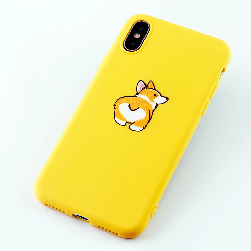 Модные телефонные Шкафы для IPhone X XS MAX XR 8 7 6 s Plus чехол милый корги мягкий