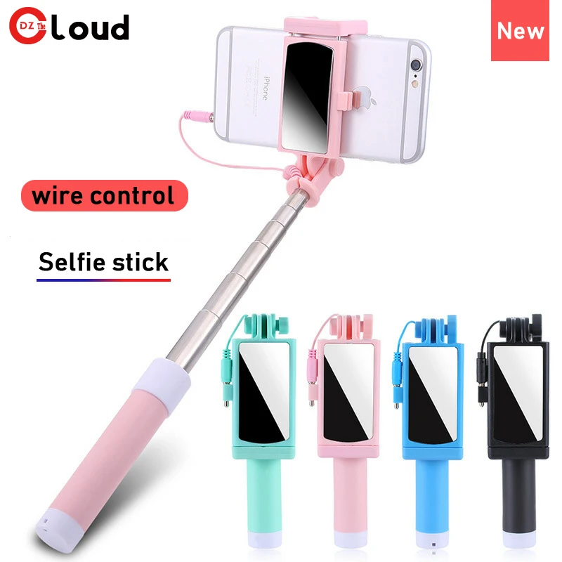 Проводная селфи-палка pau de selfie monopod для всех видов мобильных телефонов palo selfi para movil selfie сложенная длина 14 см компактная