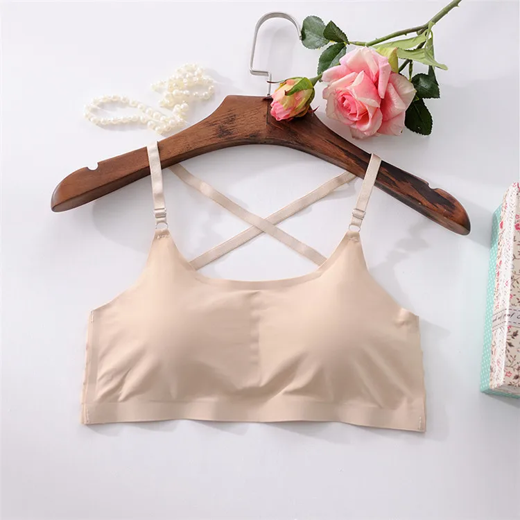 Сексуальный женский бесшовный бюстгальтер с вырезами и бретельками укороченный