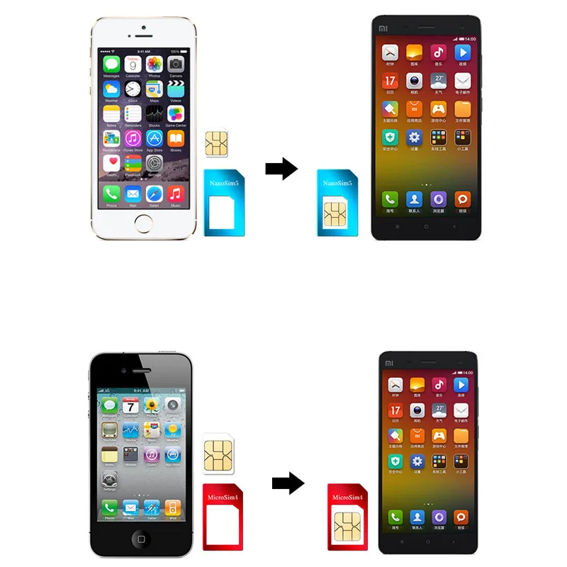 50 шт в наборе 5 in1 адаптер сим карты для iPhone нано Комплект полный мобильного
