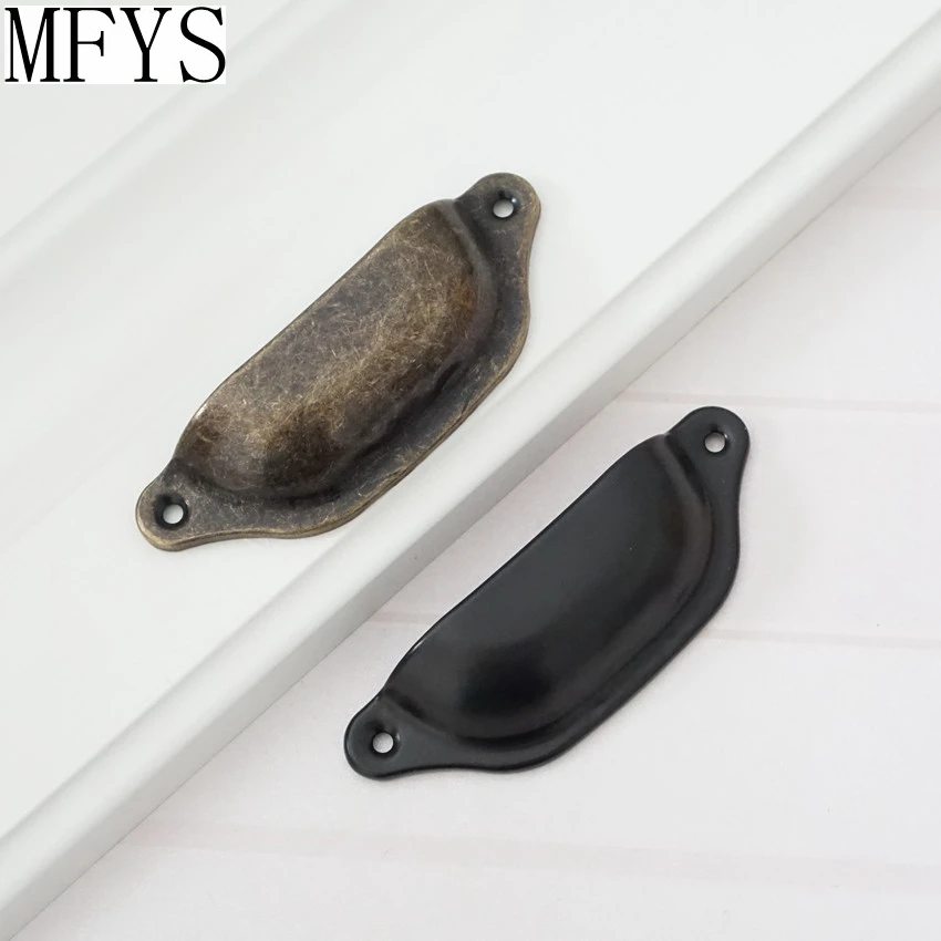 Винтажный стиль ящика комода Тянет ручки аппаратные чашки в виде раковины