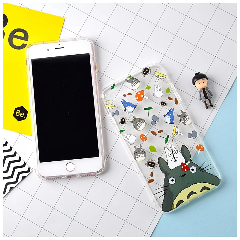 Аниме каваи Тоторо Мультфильм Очаровательны новый чехол прозрачный ТПУ