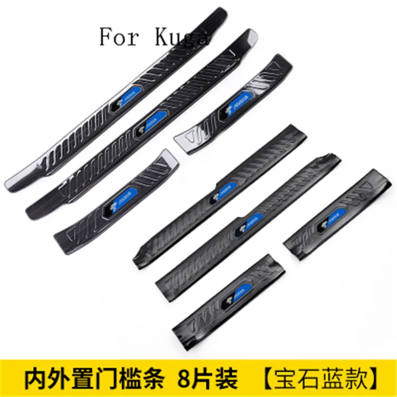 Black titanium Stainless Steel Scuff Plate/Door Sill Door pedal bienvenidos For Ford Kuga 2013-2018 | Автомобили и мотоциклы