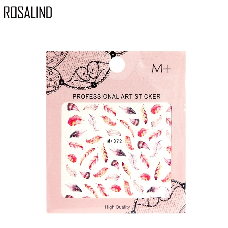 Rosalind 1 лист/набор 20 шт Стразы Перо Дизайн ногтей Наклейка Наклейки модные советы
