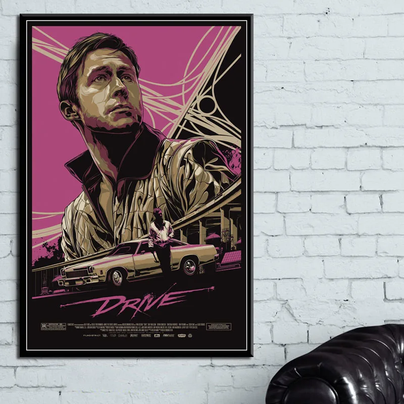 Печать на холсте Драйв классический фильм Ryan Gosling фильм плакат и принты Живопись Искусство настенные картины для гостиной домашний декор - Цвет: Красный