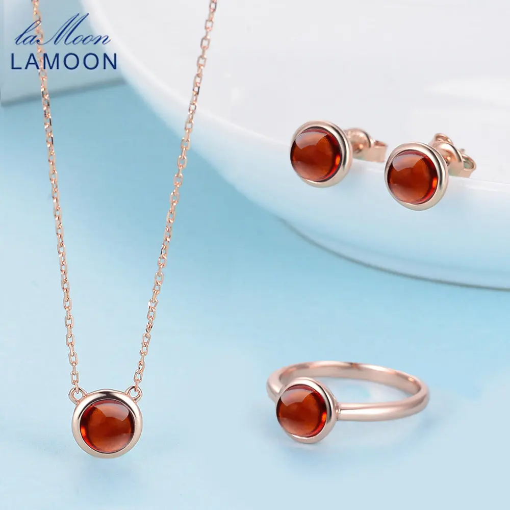 Женский ювелирный набор &quotЛамон&quot 6 мм 1.2ct 100% натуральный Круглый оранжевый