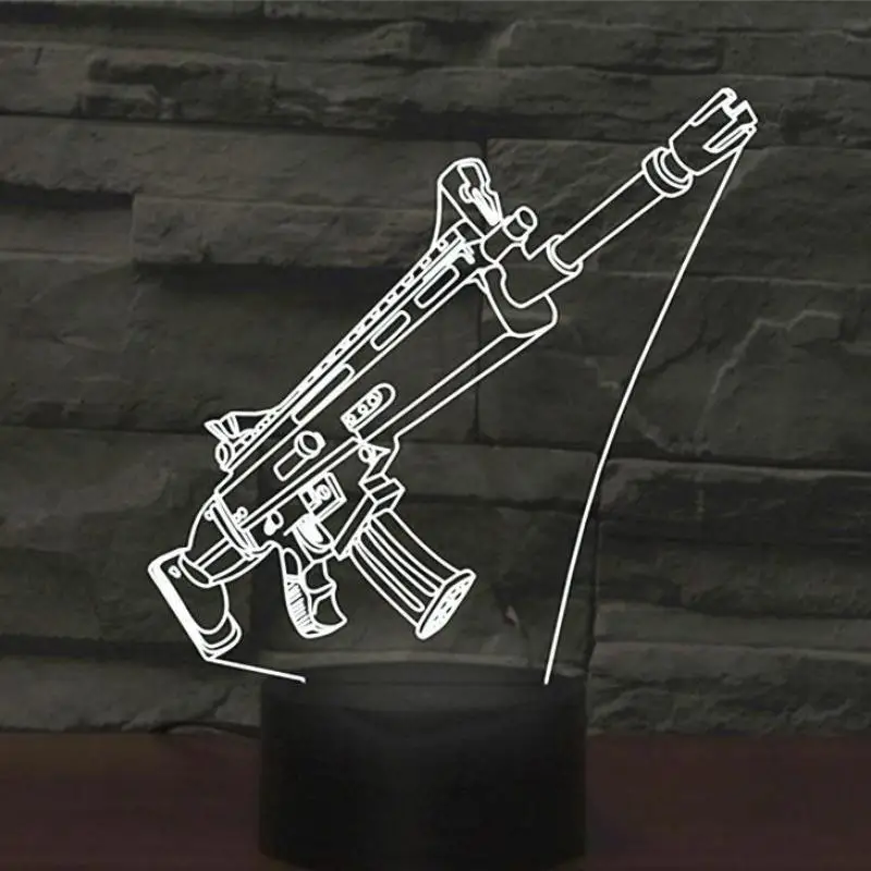 

Touch Seven Color Remote Control Gun 3d Lamp Vision Gradual Change Led Nightlight Christmas Gift Children's Toys