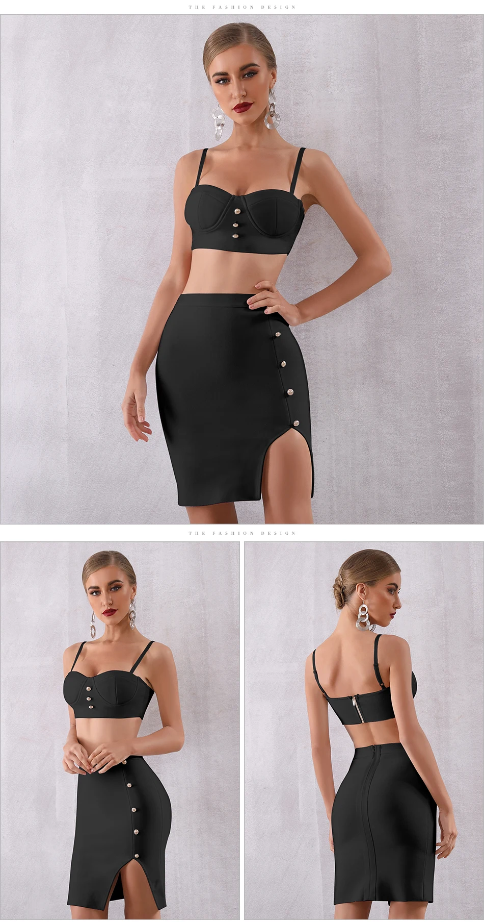 ADYCE летний женский облегающий бандажный комплект платье Vestido 2 предмета набор Спагетти ремень Топ вечернее платье в стиле знаменитостей