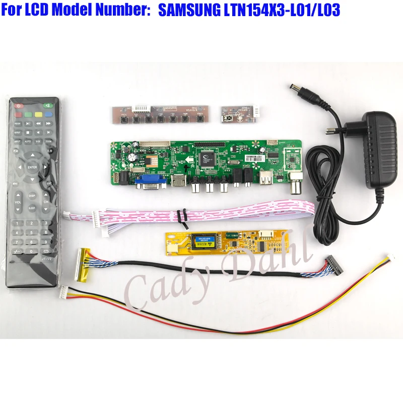 HDMI CVBS rf USB VGA AV ТВ плате контроллера + инвертор LVDS кабель пульт дистанционного
