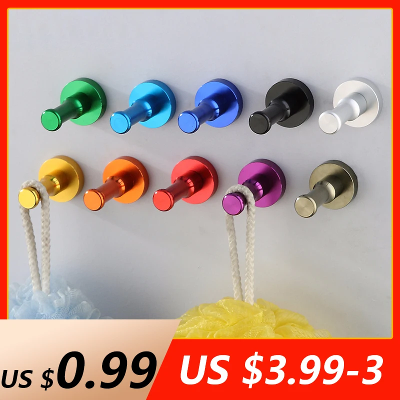 Frap крючки красочный настенный крючок для одежды Ванная комната Кухня Алюминий