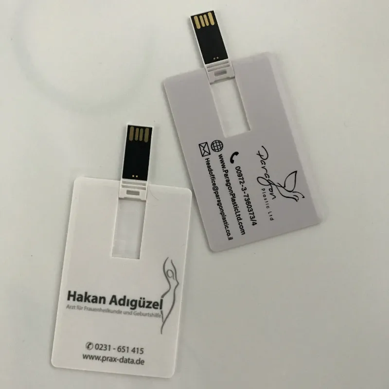 Пластиковая банковская карта с 2 боковыми принтами логотипа usb 0 палочки