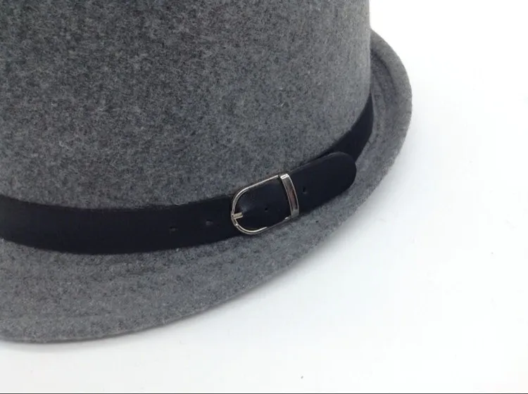 Бесплатная доставка детская джазовая шляпа фетровая с пряжкой модная для