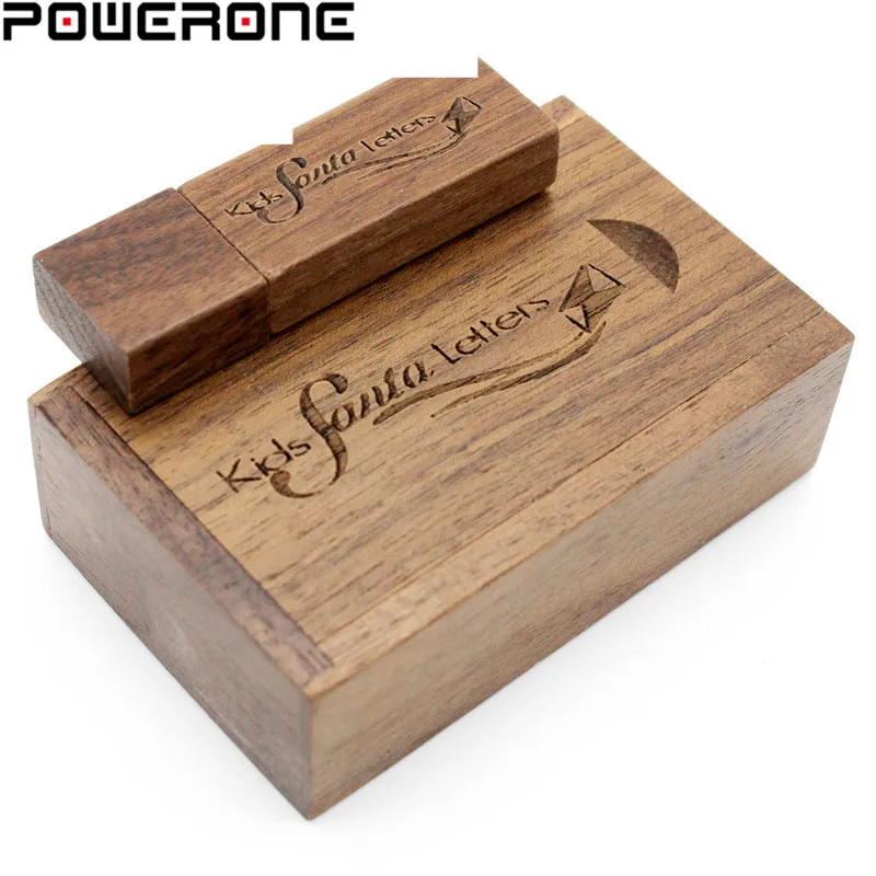 POWERONE(более 10 шт бесплатный логотип) Деревянный USB с коробкой usb флеш-накопитель 8 ГБ 16 ГБ 32 ГБ 64 Гб карта памяти свадебные подарки