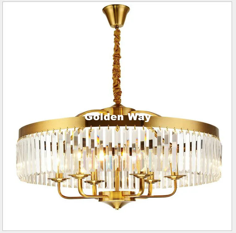 Хрустальная Подвесная лампа K9 латунный светильник с LED освещением диаметр 60 см/80