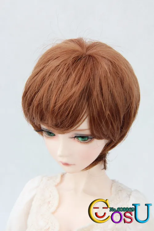 Горячая распродажа 1/3 1/4 1 / 6 Dollfie куклы BJD SD парик коричневый короткие волосы