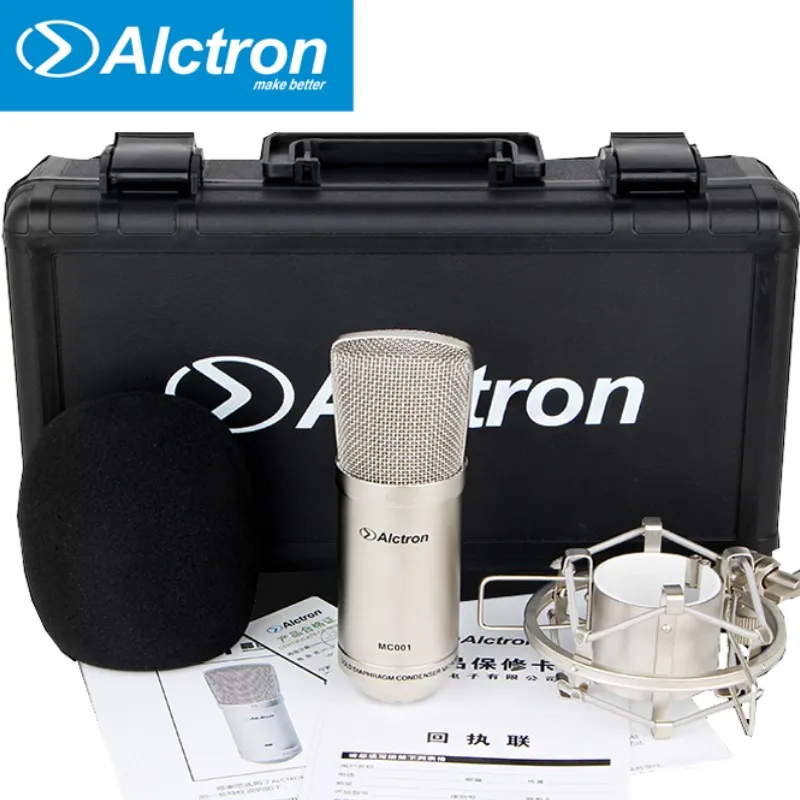 Alctron MC001 конденсаторный микрофон pro Студийный микрофон для записи с чехол для переноски записывающий микрофон
