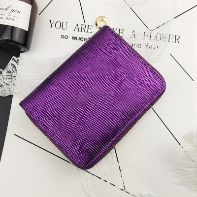 WT009Purple BELLO TUTTI, дизайнерский кошелек из искусственной кожи, женские мини-кошельки, модные держатели для карт, тонкий кошелек с карманом для монет, маленькая сумочка для денег - Цвет: WT009Purple