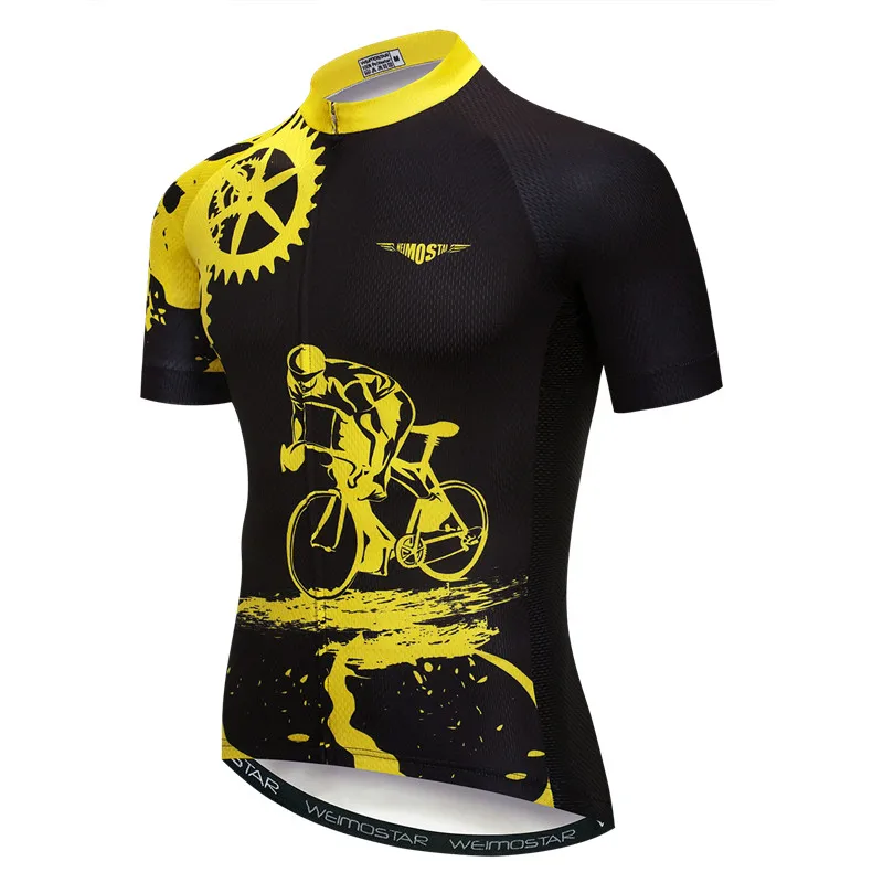 Pro MTB Bike Jersey Shirt - Yellow Spandex Cycling Jersey Tops/Short Sleeve Bike Clothing - Summer Style - Women/Men - Bike Team image 5