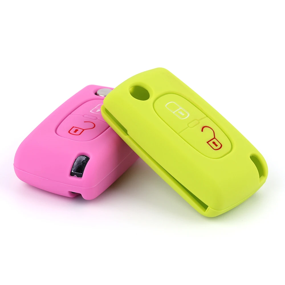 2019 RYHX Silicone Case for 208 207 308 RCZ 408 407 307 206 Citroen C4 C5 C3 C2 C4L Xsara Picasso Car Flip Key Cover | Автомобили и