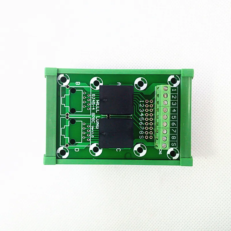 DIN рейка RJ45 Модуль 8P8C прямоугольный разъем 2 ходовая шина секционная плата