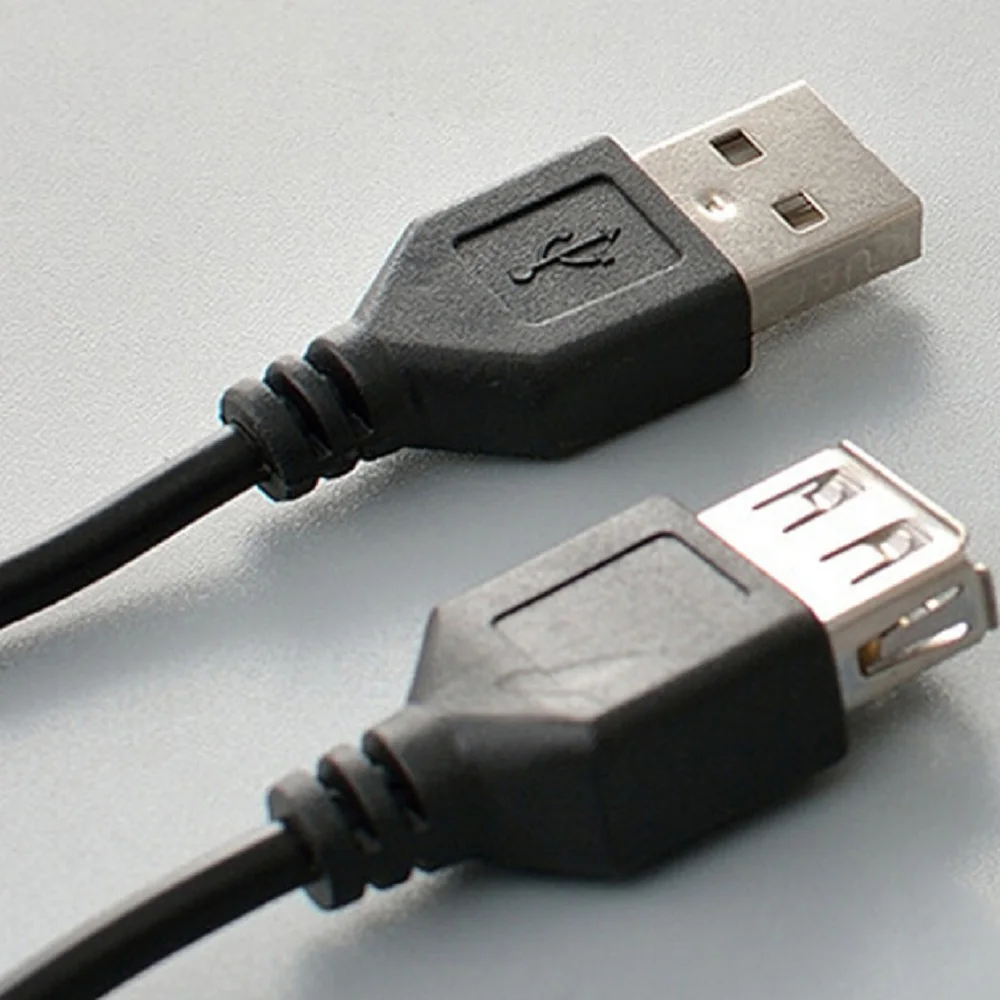 1 шт. белый черный USB кабель-удлинитель Супер Скоростной USB 2,0 Мужской и женский кабель-удлинитель для синхронизации данных - Цвет: 1m black