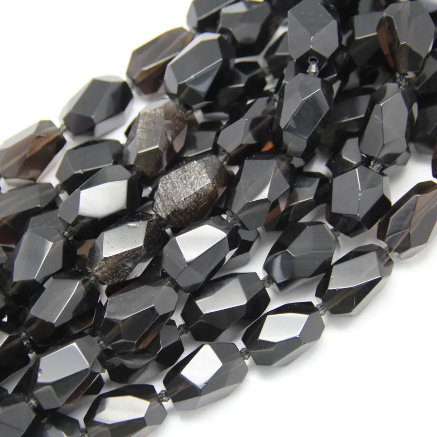 

Full strand Faceted Nugget Ice Obsidian Loose Beads Charms Bracelet,15.5" Natural Stones Cut Beads Spacers Pendants Necklace