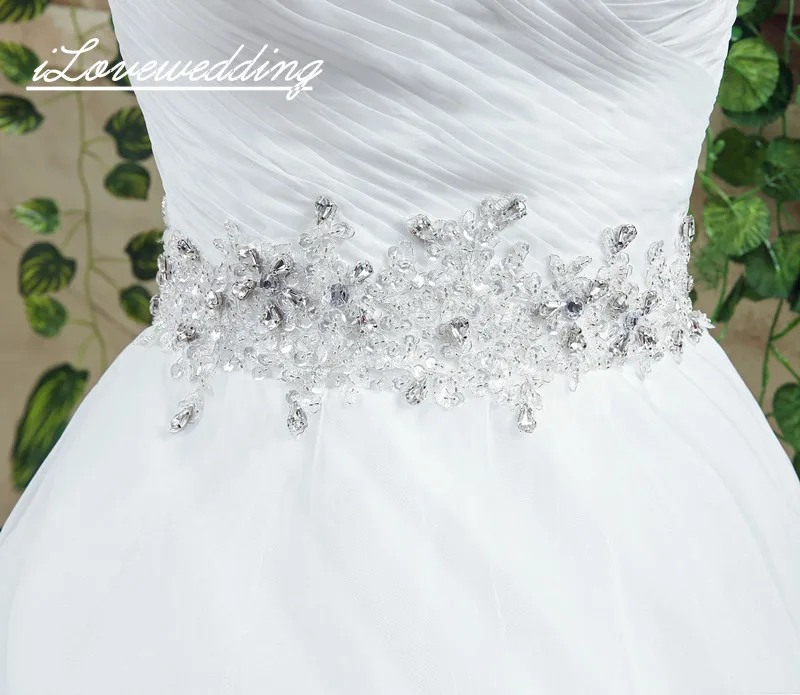 Романтические белые свадебные платья милое декольте оборки шнуровка сзади линия