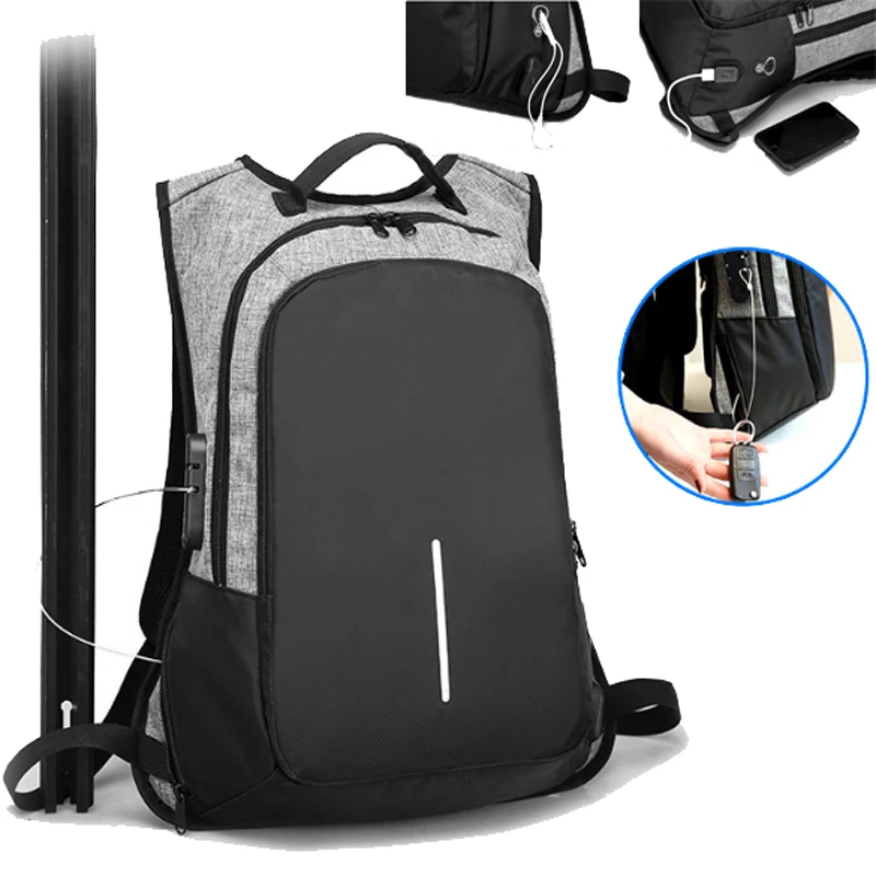 Деловой рюкзак для ноутбука водонепроницаемый с защитой от кражи колледжа usb