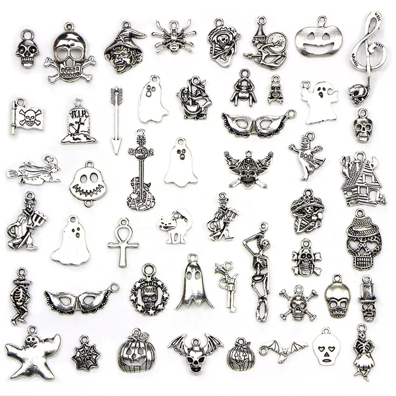 Новые смешанные рождественские античные серебряные европейские браслеты для