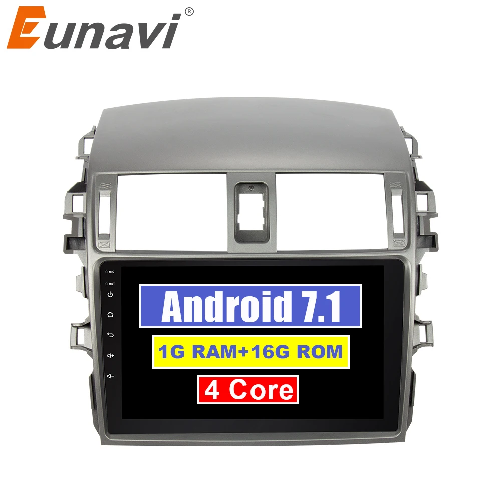 Eunavi 9 'ɲ Din четырехъядерный Android 8 1 автомобильный Радио стерео плеер для Toyota