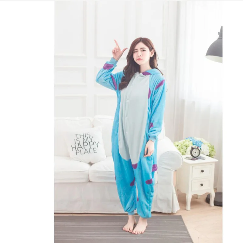 Сегодня Специальный Для женщин рисунком коровы Footed Пижама для взрослых Длинный