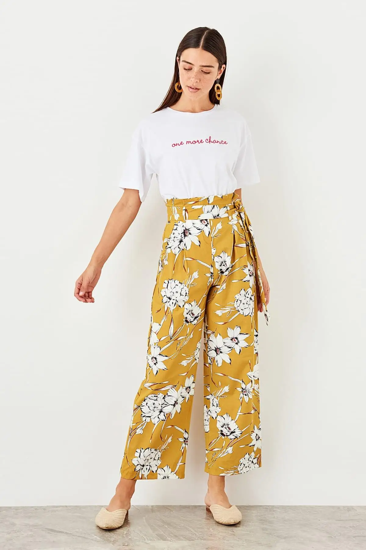 Trendyol Camel брюки со шнуровкой TWOSS19XM0277 | Женская одежда