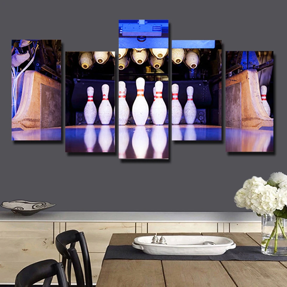 Холст Модульная картина настенное искусство 5 шт. шар для боулинга Спортивная