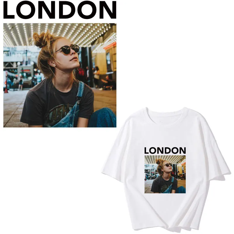 

London street girls iron on patches for clothing european style thermal stickers heat transfer for t-shirt diy patch vetement