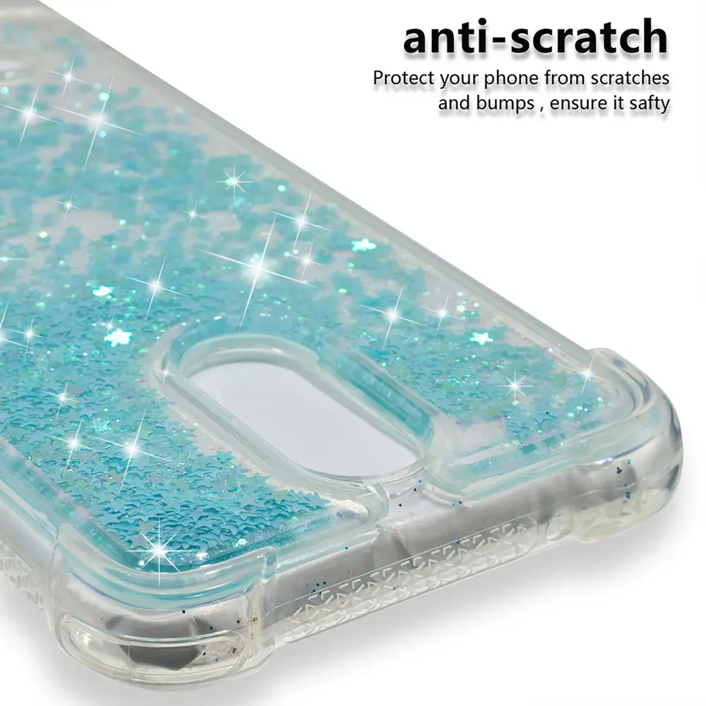 Glitter Stars Cover for LG K10 2017 M250 M250Y M250DS LGM250 LG-M250 K 10 Dynamic Liquid Quicksand Soft TPU Back Case |