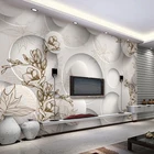 Пользовательские фотообои для стен Современные 3D Стерео цветы геометрические круги гостиная диван ТВ фон настенное покрытие