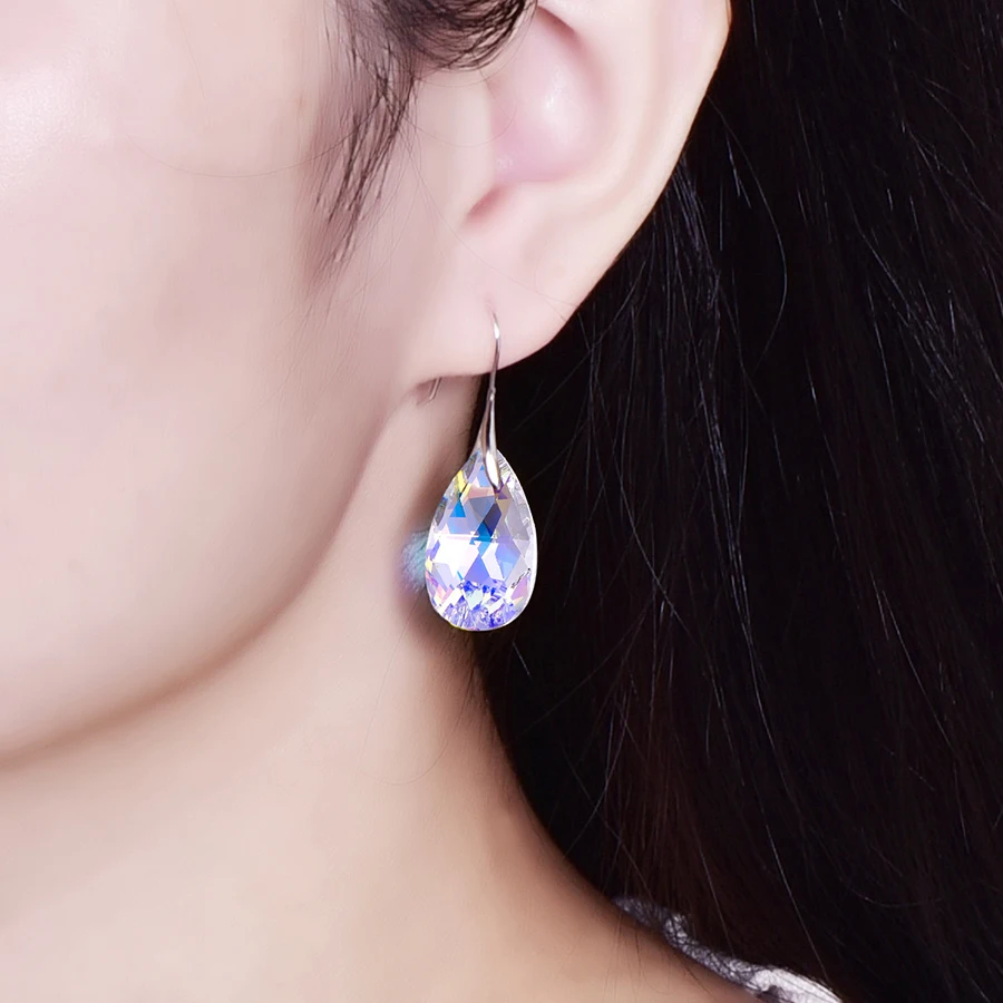 Malanda, серьги в форме капли воды для женщин, Модный Кристалл от SWAROVSKI, серебряный цвет, подвеска, висячие серьги, ювелирное изделие, подарок