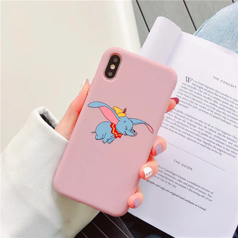 Супер милый мультфильм Dumbo натуральный цвет мягкий чехол зеленый розовый для