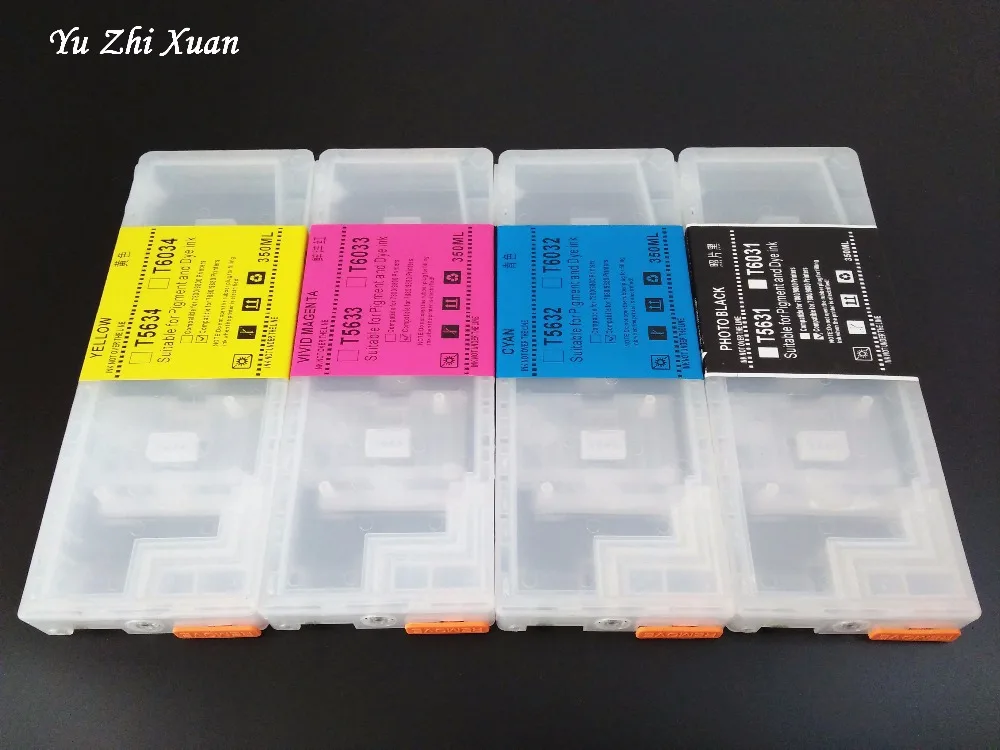 1 шт. 350 мл T6041 T6049 Заправляемый картридж с чипом для Epson 7880 9880 7880C 9880C чернильный