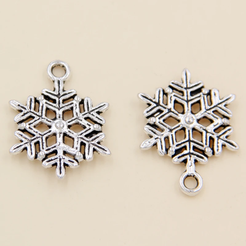 

Wholesale 35pcs Tibetan Silver Snowflake Charms Pendants 17x22.5mm
