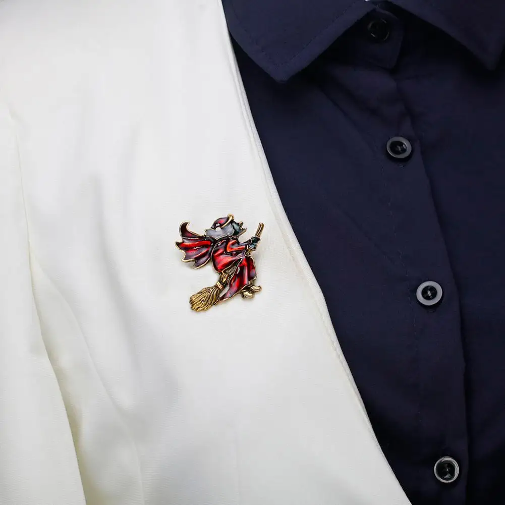 Модные Счастливого Хэллоуина Швабра Броши ведьмы High-end брошка для женщин |