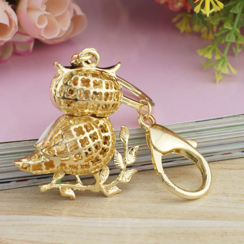 DORMON Delicate эмаль сова кристалл металлический брелок для автомобильных ключей